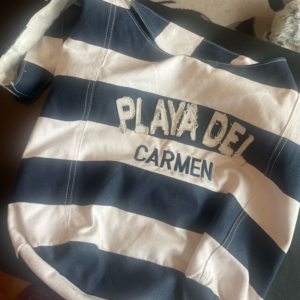 Striped Playa Del Carmen Tote Bag